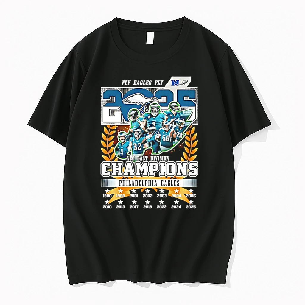 Philadelphia Eagles Fly Eagles Fly 2025 Nfc East Di Champions Shirts