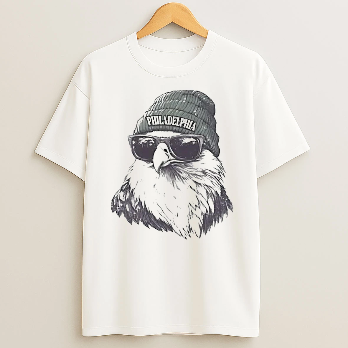 Philadelphia Eagles Mascot Wearing A Beanie And Sunglasses Shirts