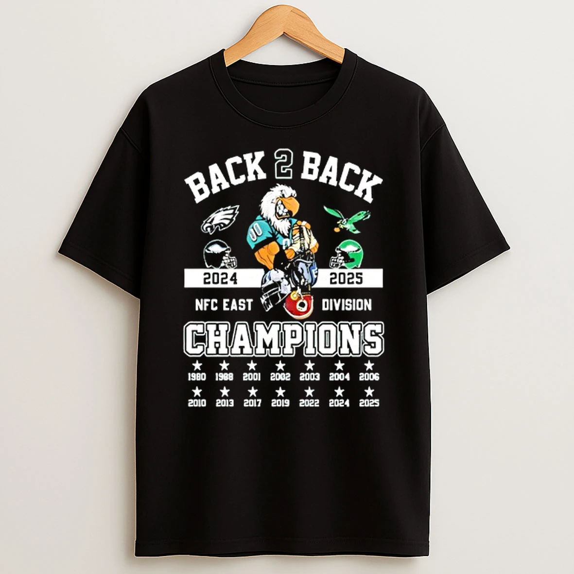 Philadelphia Eagles Nfc East 2025 Champions Back To Back Shirts