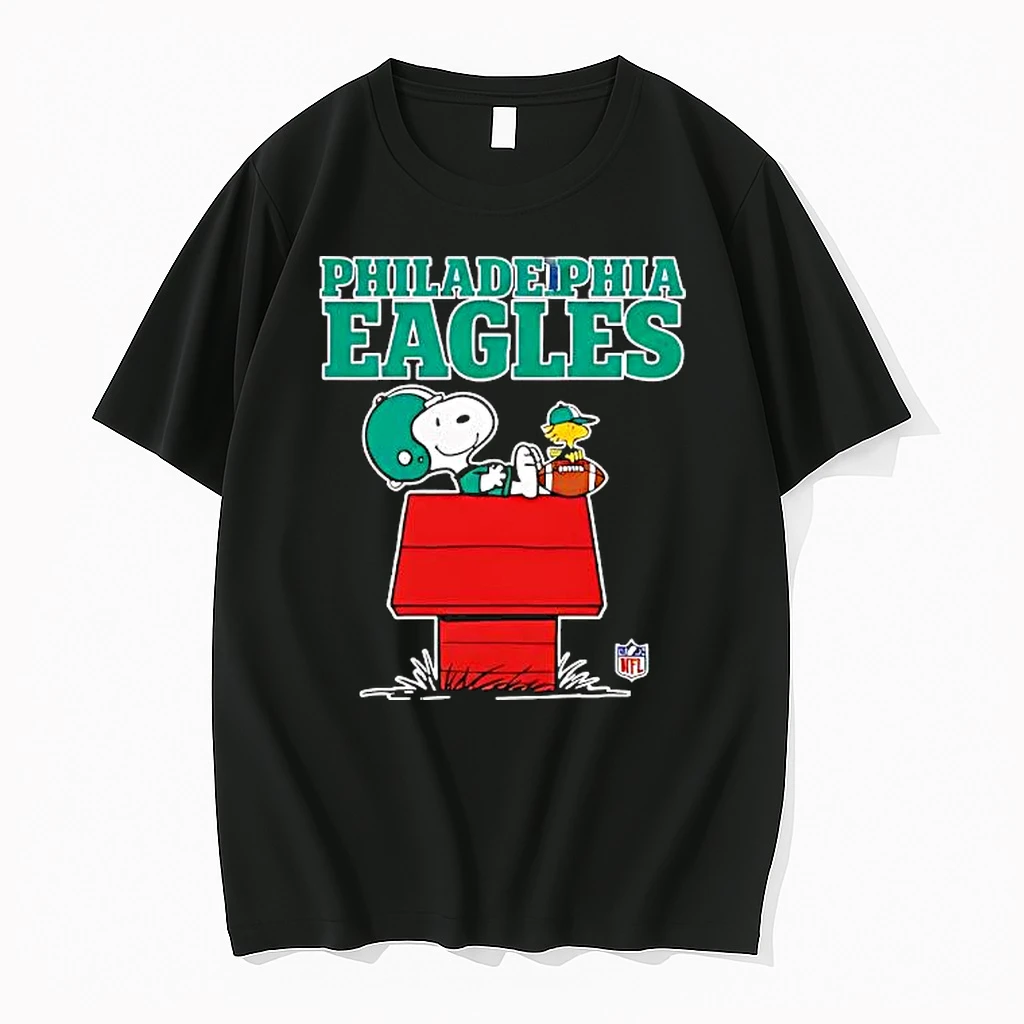 Philadelphia Eagles Snoopy Chilling With Football Peanuts Style Shirts