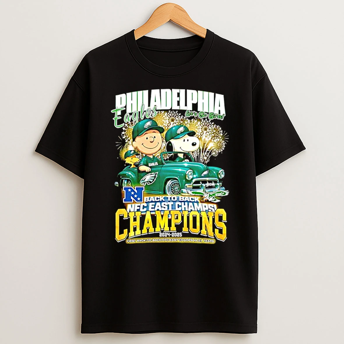Philadelphia Eagles Snoopy Peanuts Nfc East Division 2025 Champions Shirts