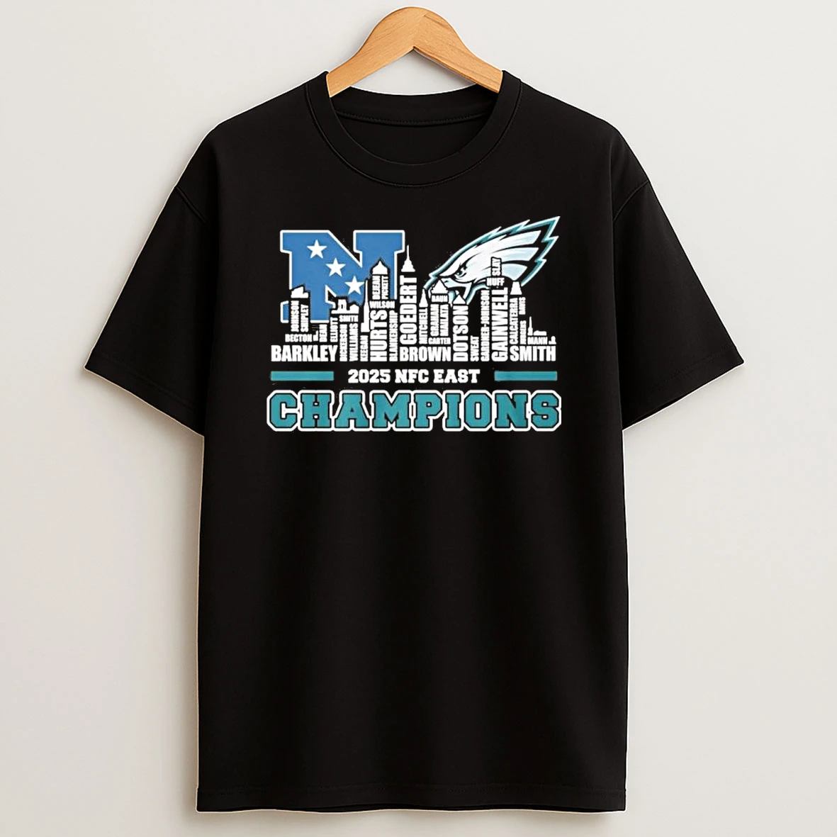 Philadelphia Eagles Typo Team Names 2025 Nfc East Champions Shirts