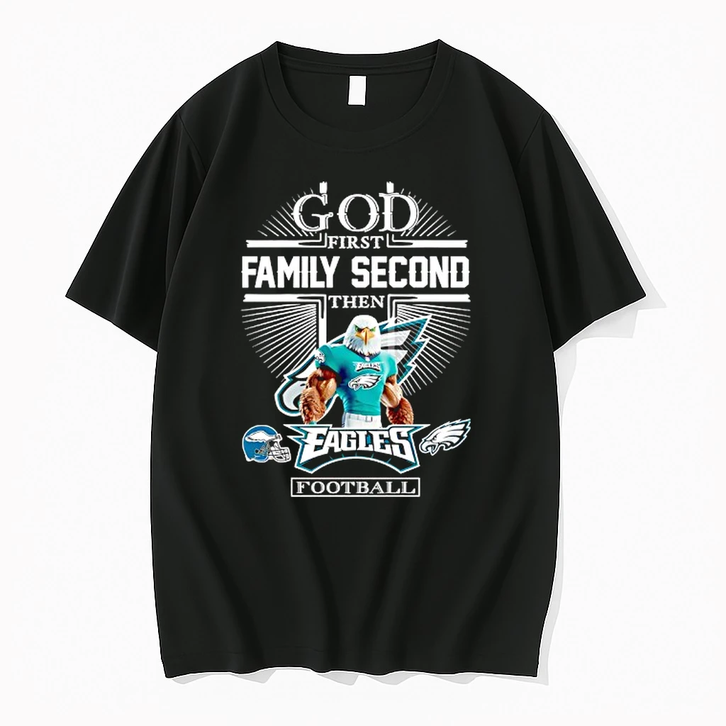 Philadelphia Eagles Football God First Family Second Then Mascot Shirts