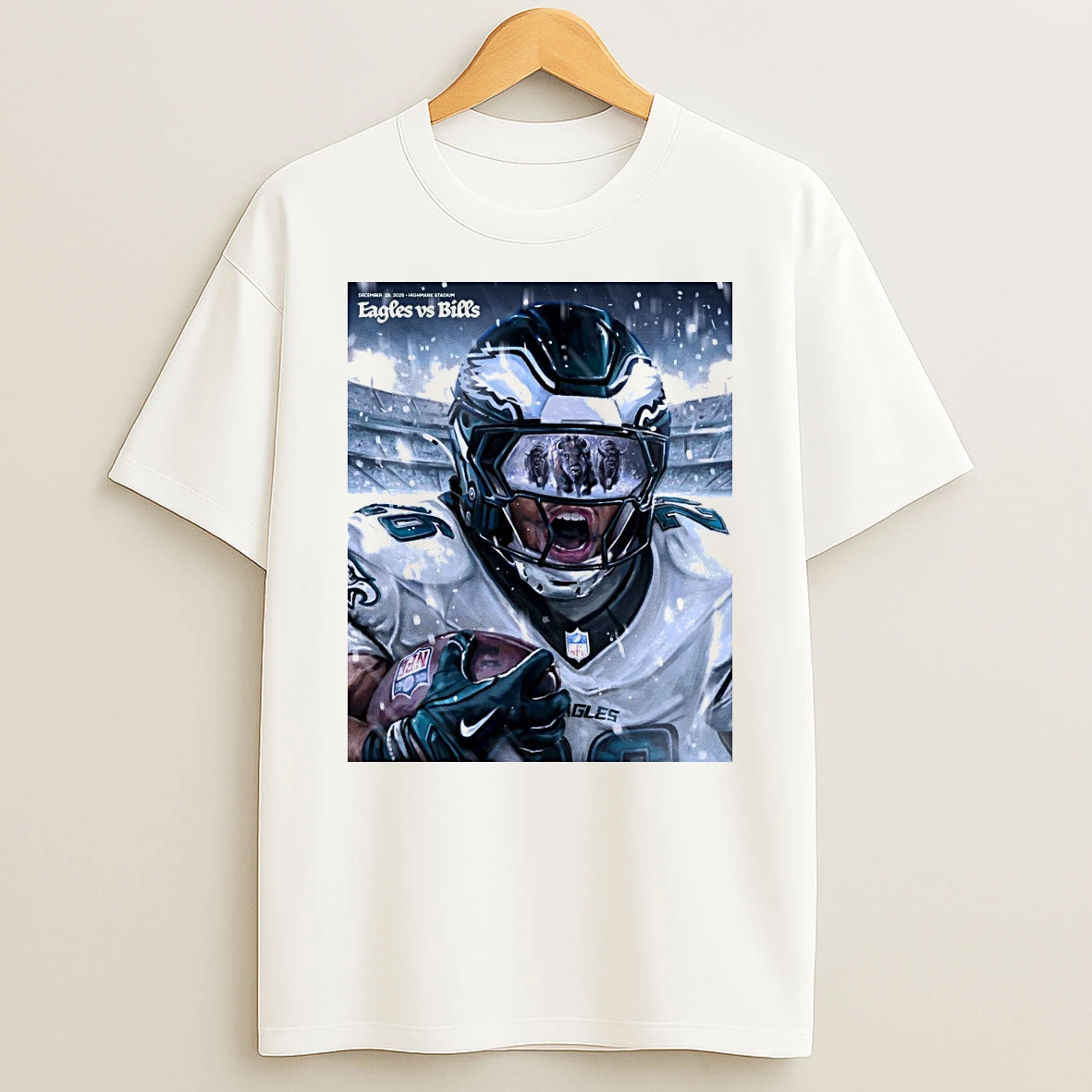 Philadelphia Eagles Vs Buffalo Bills Nfl December 28 2025 Highmark Stadium Shirts