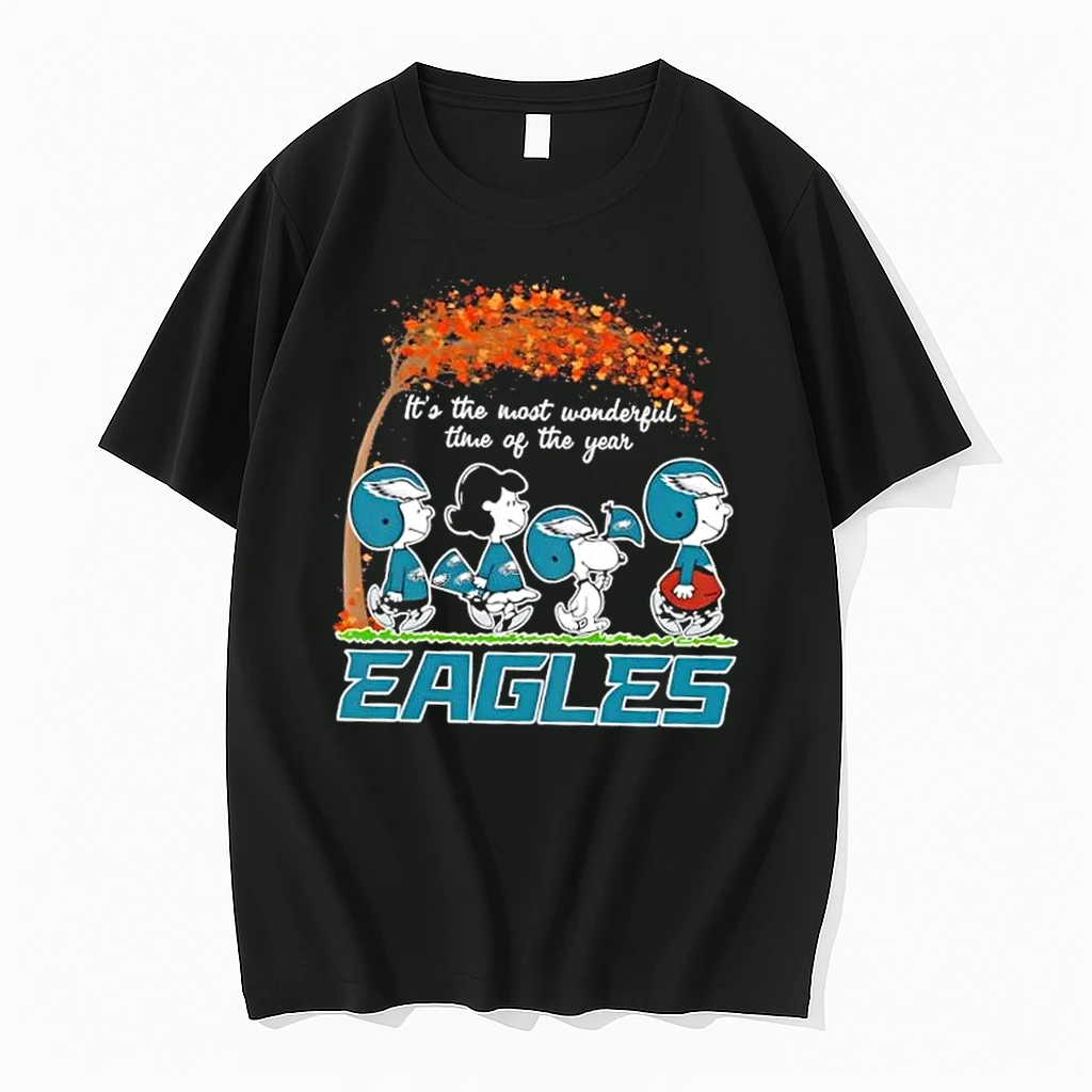 Philadelphia Eagles X Peanuts Snoopy And Friends Autumn Its The Most Wonderful Time Of The Year Shirts