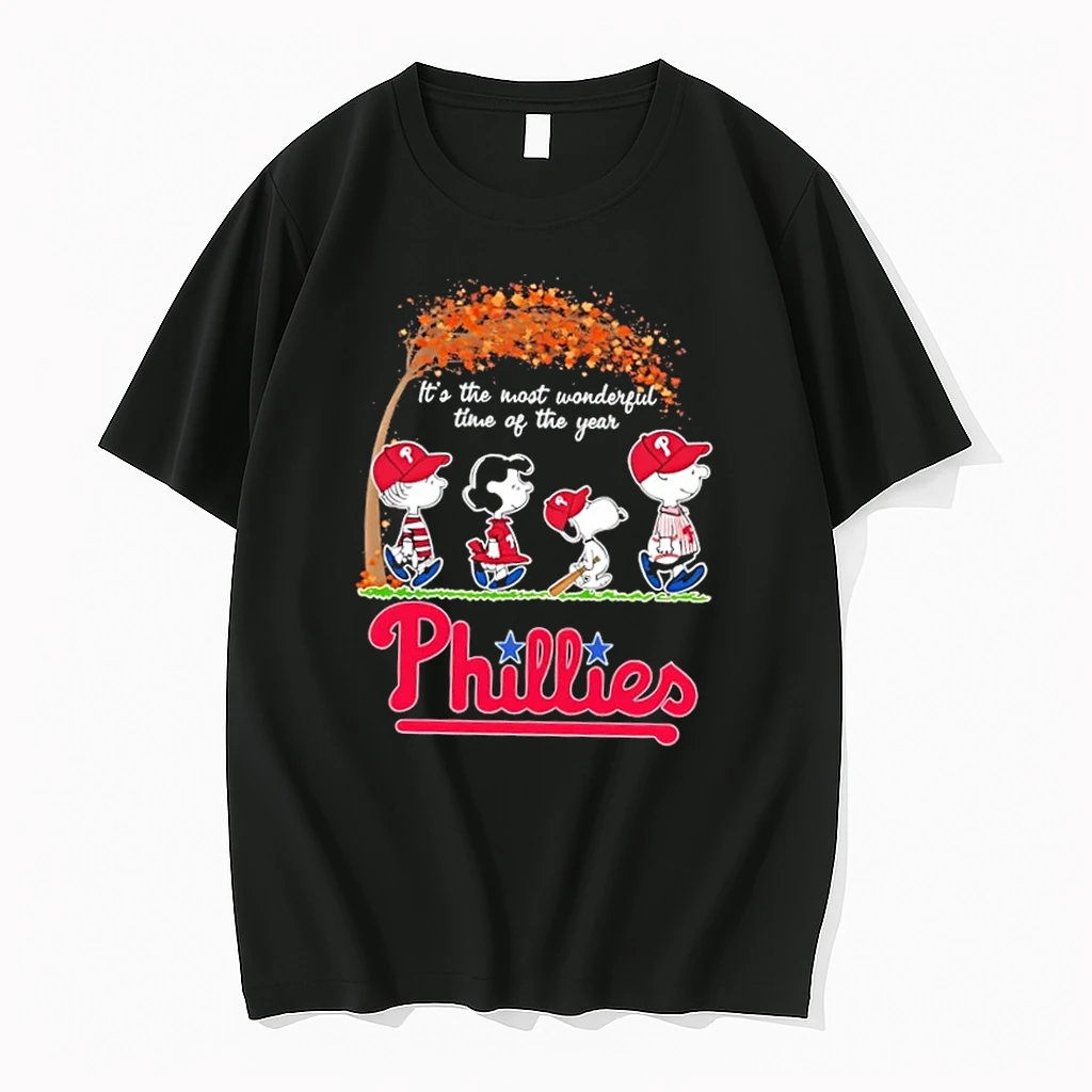 Philadelphia Phillies X Peanuts Snoopy And Friends Autumn Its The Most Wonderful Time Of The Year Shirts