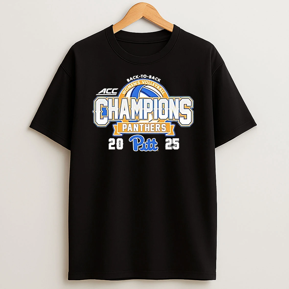 Pitt Panthers Back To Back 2025 Acc Womens Volleyball Championship Shirts