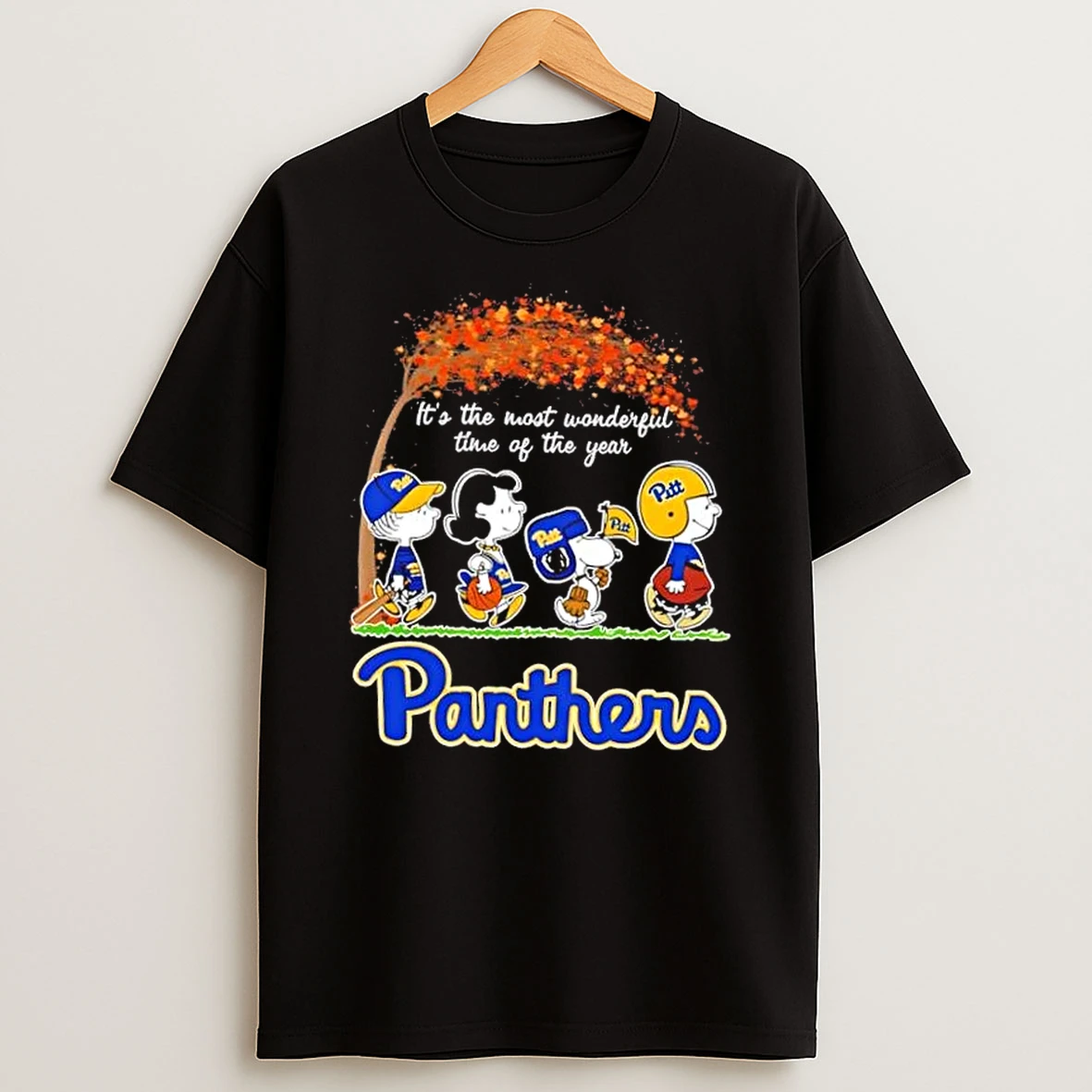Pittsburgh Panthers X Peanuts Snoopy And Friends Autumn Its The Most Wonderful Time Of The Year Shirts