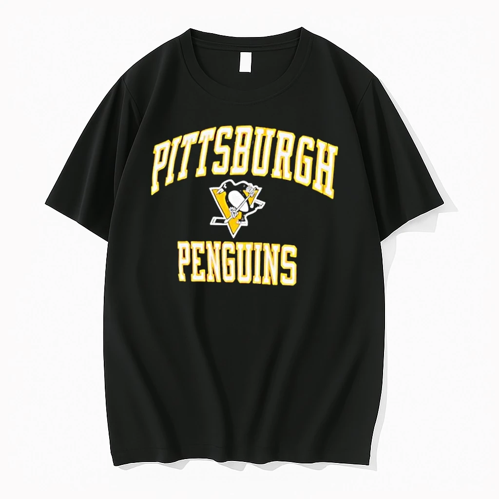 Pittsburgh Penguins Mitchell And Ness Black Legendary Slub Banner Shirts