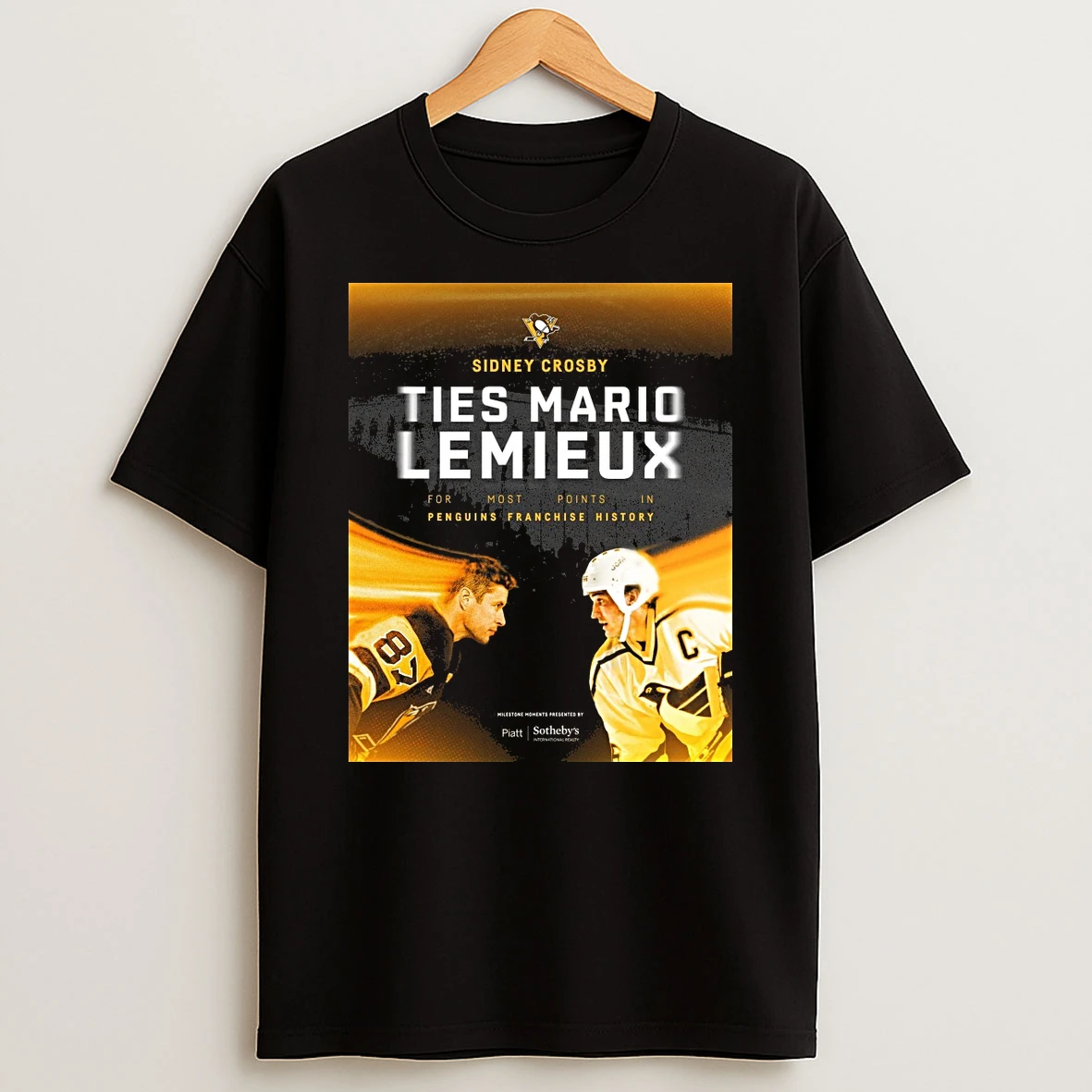 Pittsburgh Penguins Sidney Crosby Ties Mario Lemieux For Most Points In Penguins Franchise History Shirts