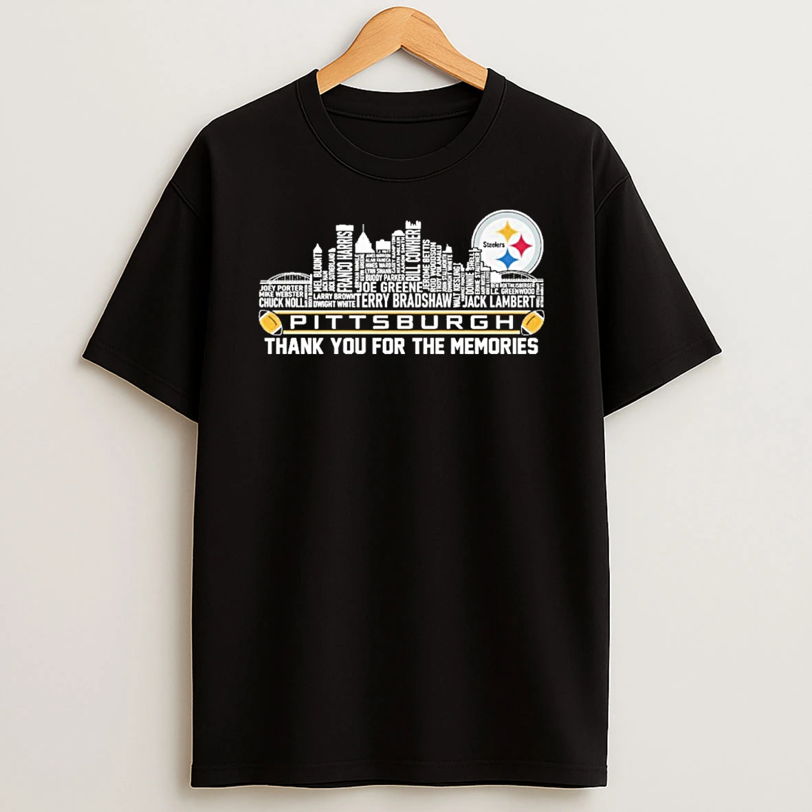 Pittsburgh Skyline X Pittsburgh Steelers Typo Team Name Shirts