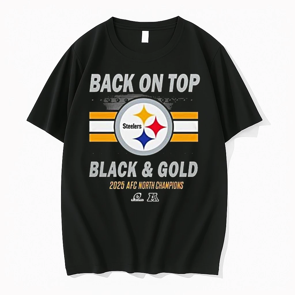Pittsburgh Steelers 2025 Afc North Champions Back On Top Black Gold Shirts