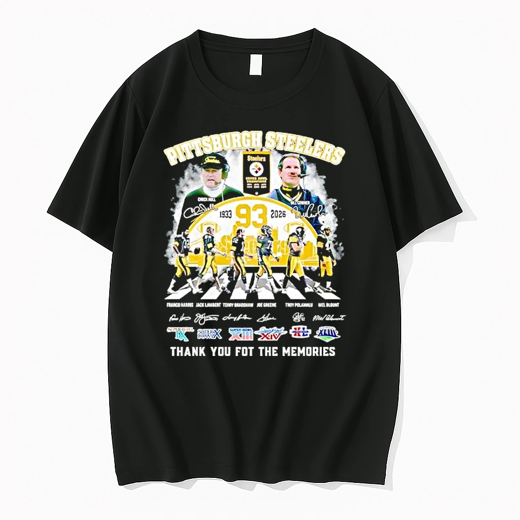 Pittsburgh Steelers 93 Years 1933 2026 Signature Thank You For The Memories Shirts