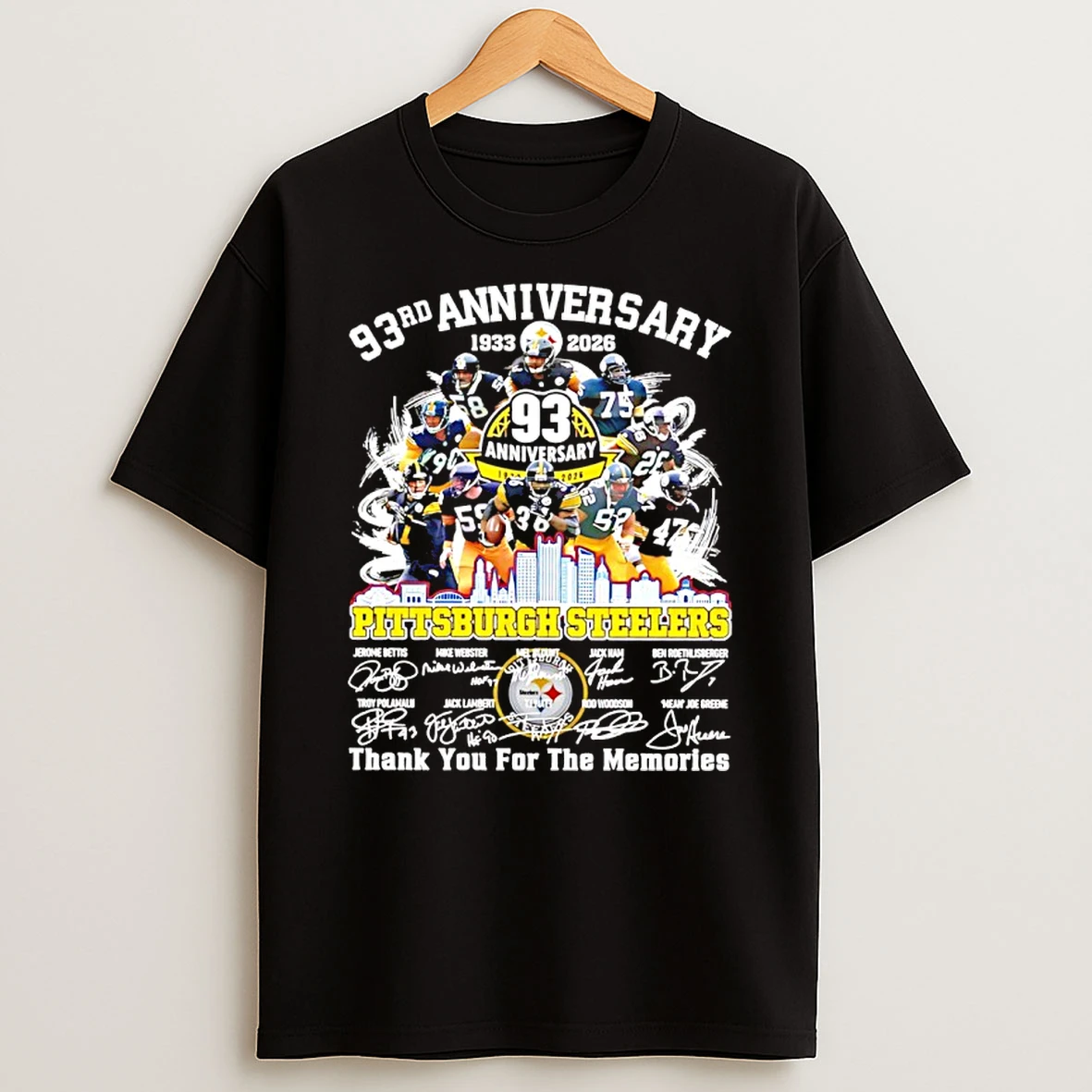 Pittsburgh Steelers 93rd Anniversary 1933 2026 Thank You For The Memories Signatures Shirts