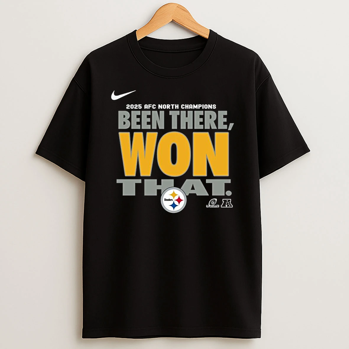 Pittsburgh Steelers Nike 2025 Afc North Champions Locker Room Shirts