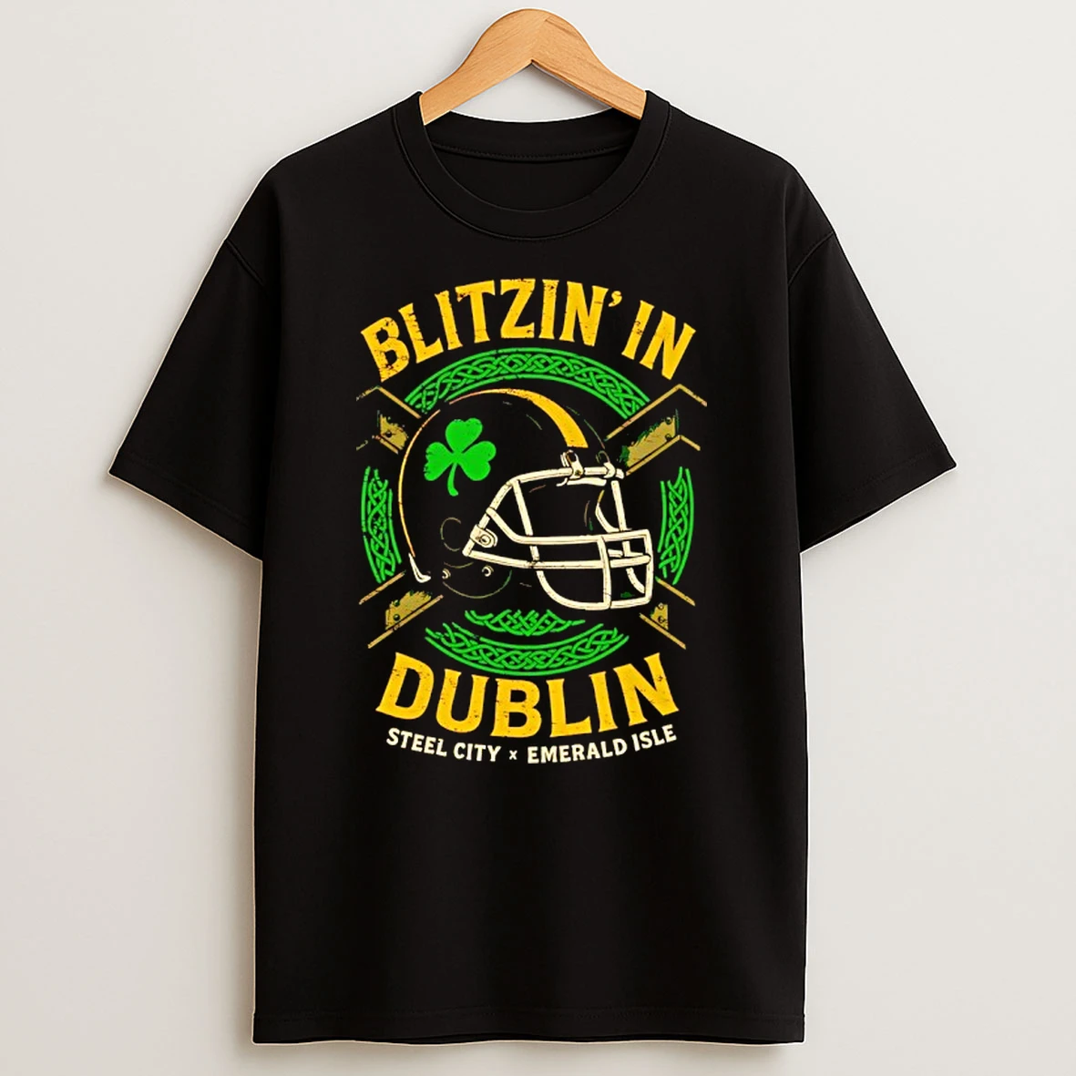 Pittsburgh Steelers X Ireland Blitzin In Dublin Steel City Emerald Isle Helmet Shirts