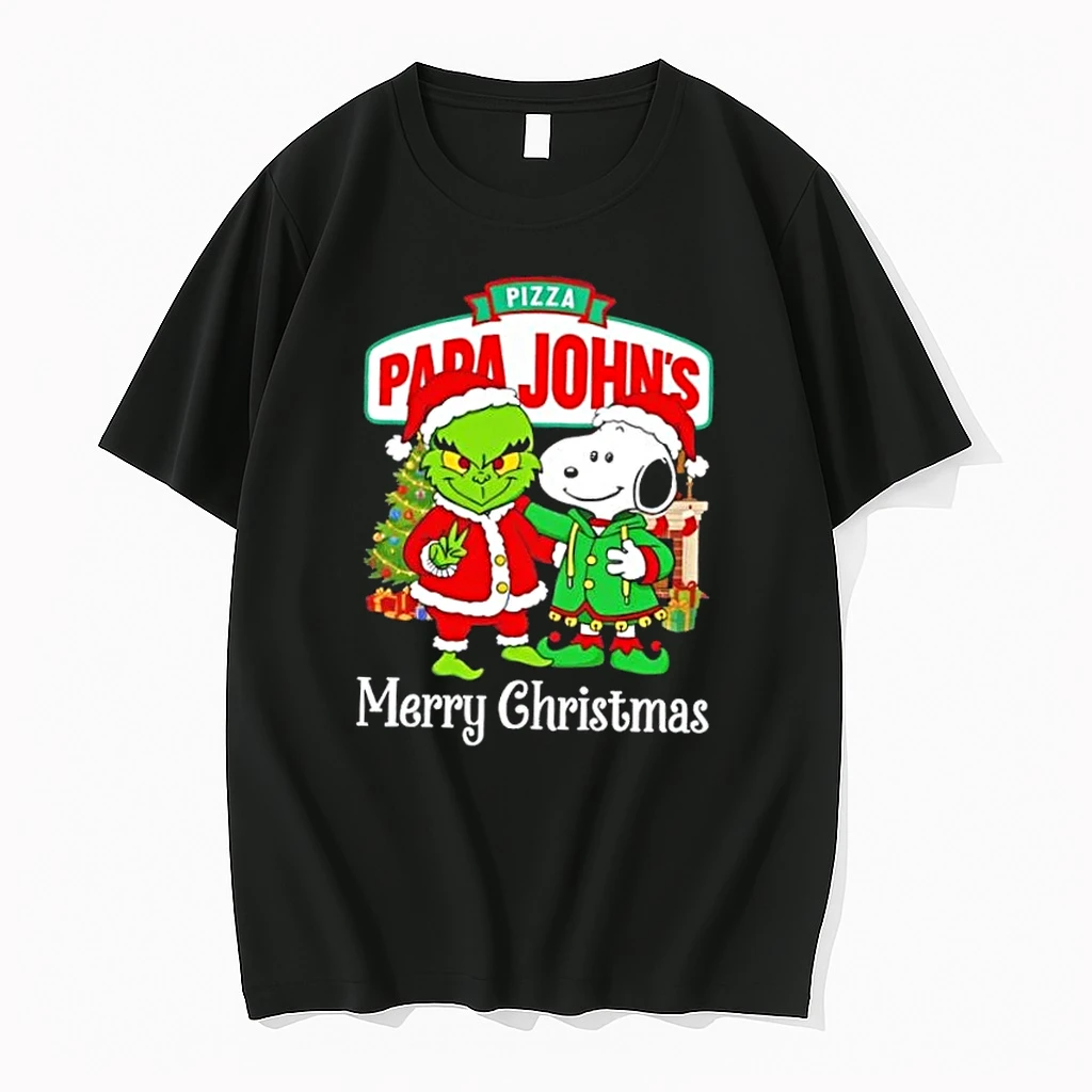 Pizza Papa Johns X Grinch And Snoopy Merry Christmas Shirts