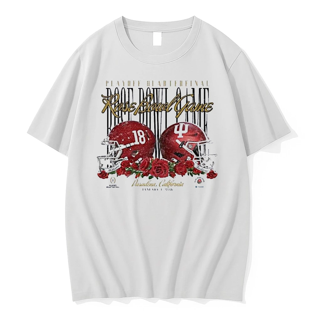 Playoff Quarterfinal Indiana Hoosiers 2026 Rose Bowl Game Vs Alabama Helmet Shirts
