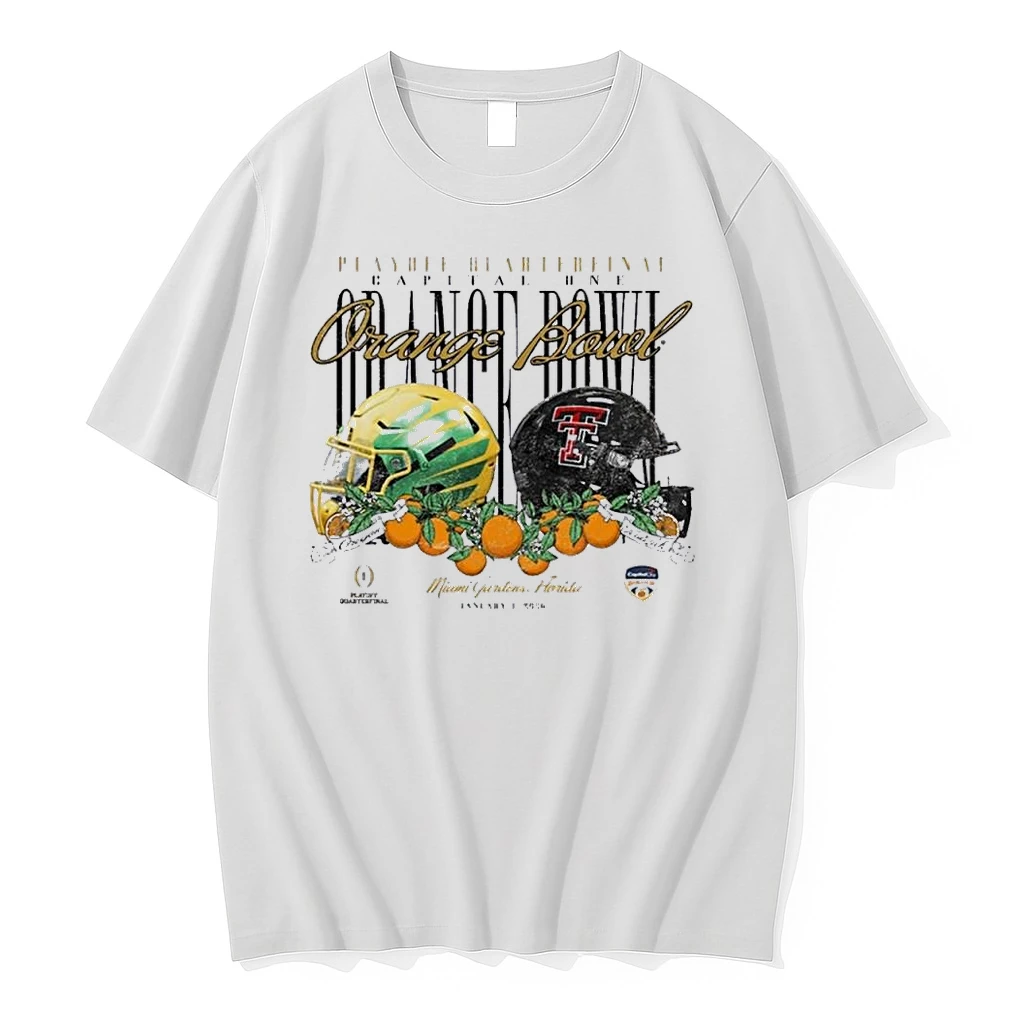 Playoff Quarterfinal Texas Tech Red Raiders 2026 Orange Bowl Vs Oregon Ducks Helmets Shirts