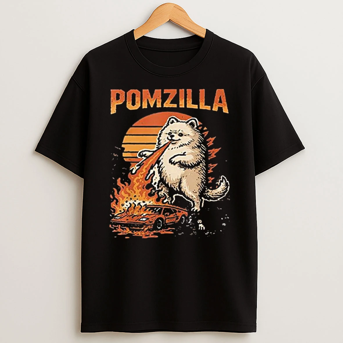 Pomzilla Pomeranian Dog Monster Pom Dog Lover Shirts