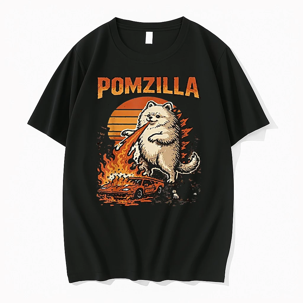 Pomzilla Pomeranian Dog Vintage Monster Pom Dog Lover Shirts