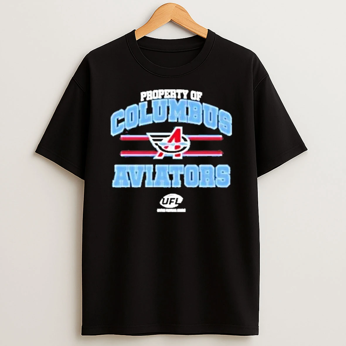 Property Of Columbus Aviators Logo Ufl Shirts