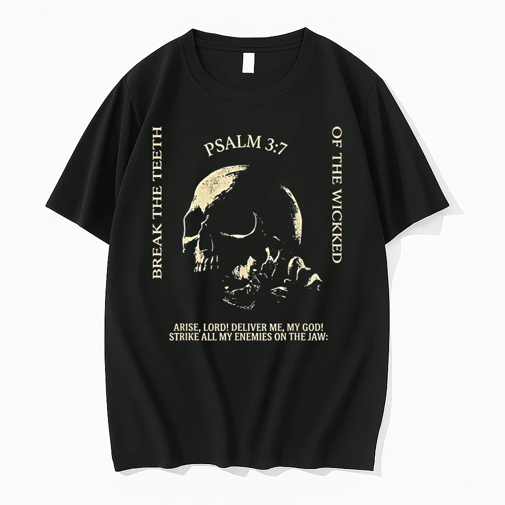 Psalm 3 7 Vintage Skull Christian Religious Bible Verse Shirts