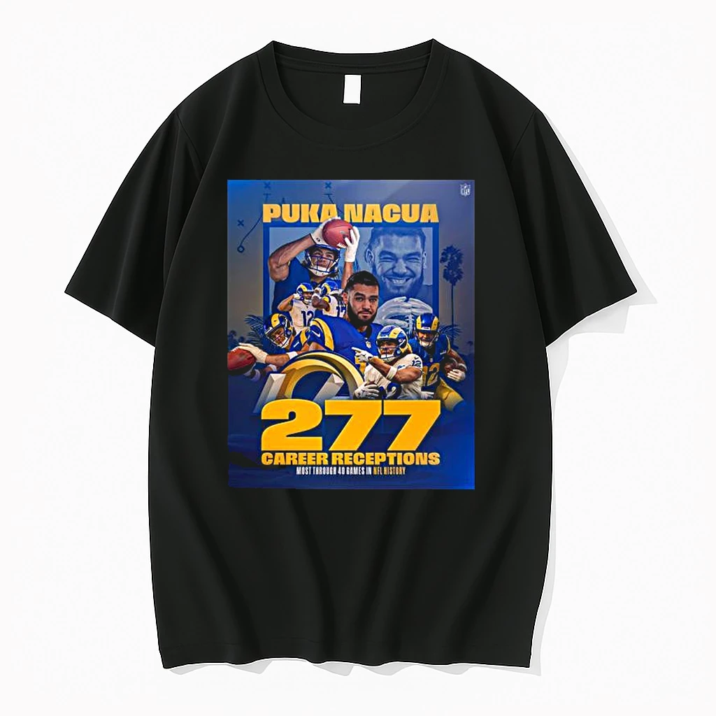 Puka Nacua Rams 277 Career Receptions Shirts