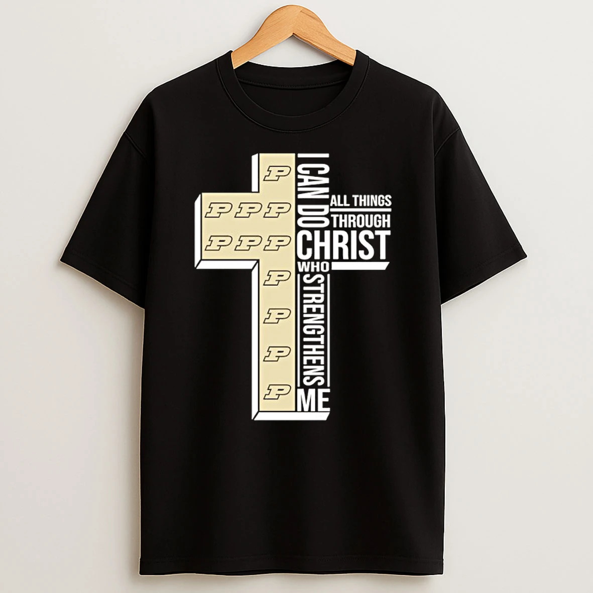 Purdue Boilermakers Cross I Can Do All Things Through Christ Who Strengthen Me Shirts