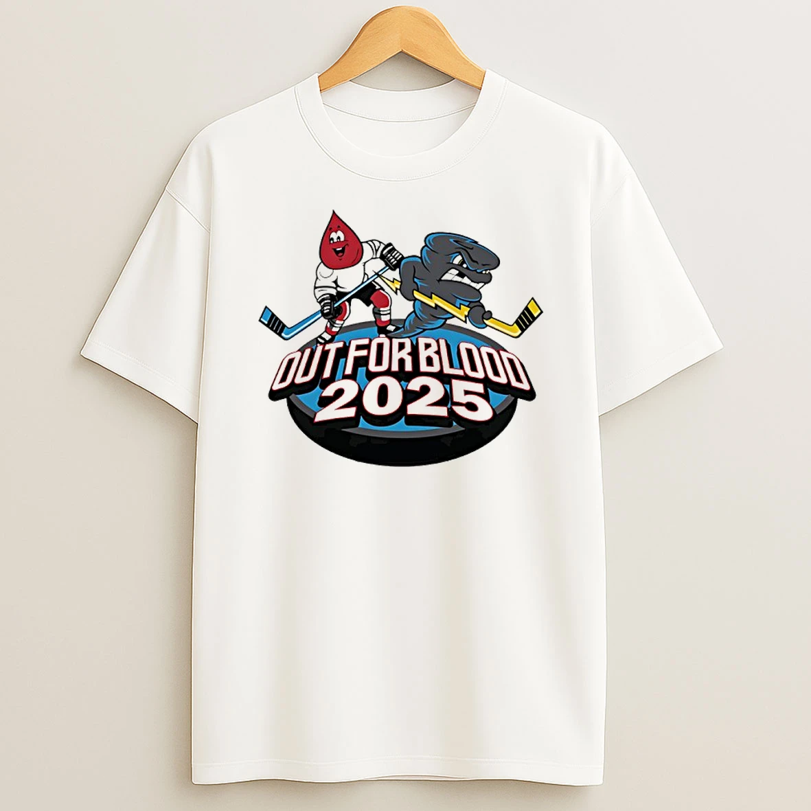 Quad City Storm Hockey Out For Blood 2025 Mascot Shirts