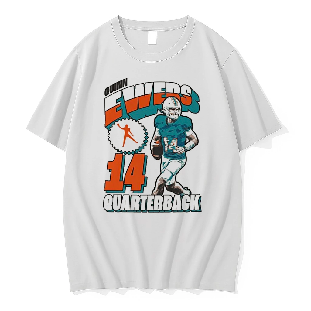 Quinn Ewers 90s Style Miami Dolphins 14 Quarterback Draft Shirts