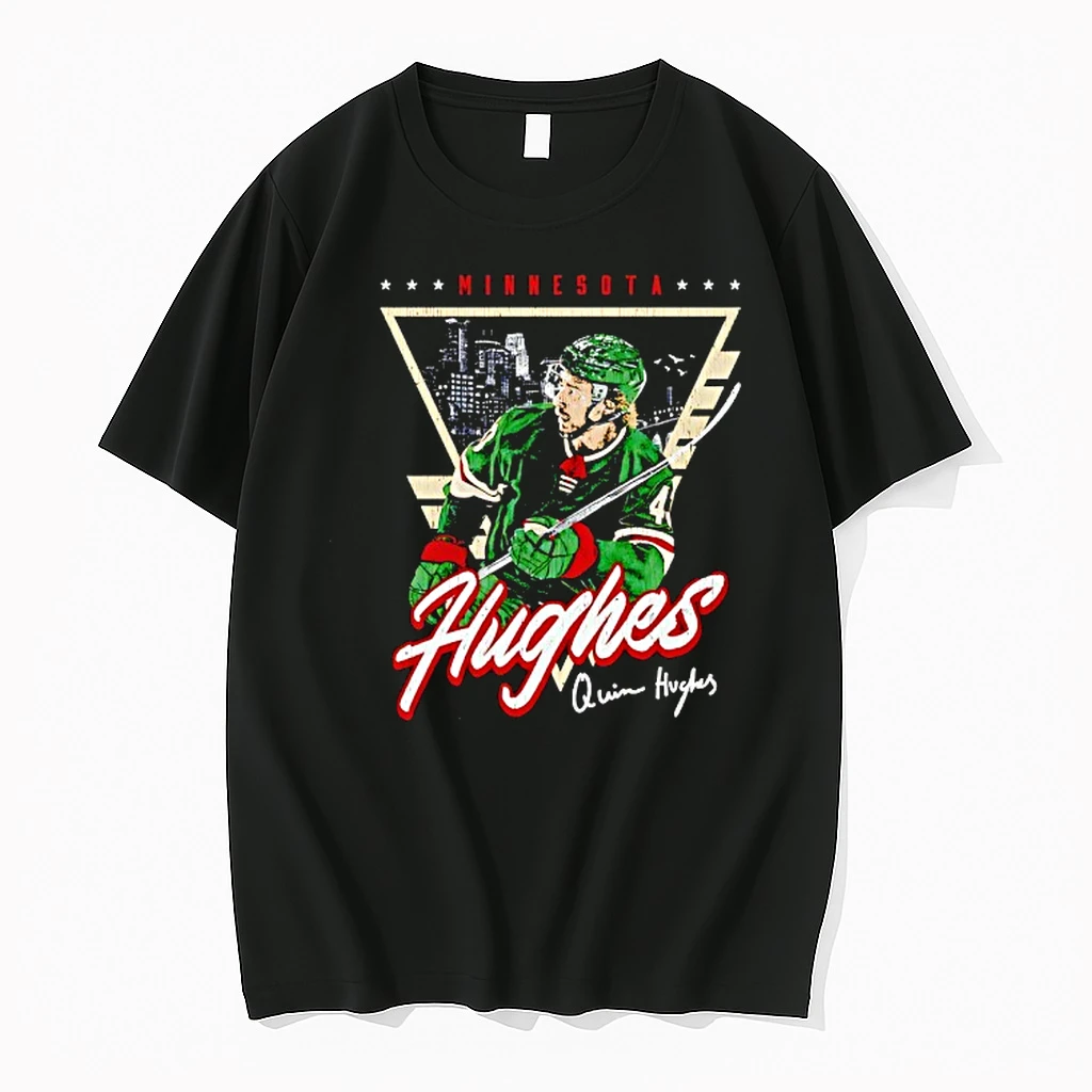 Quinn Hughes 43 Minnesota Wild Hokcey And Signature Vintage Shirts