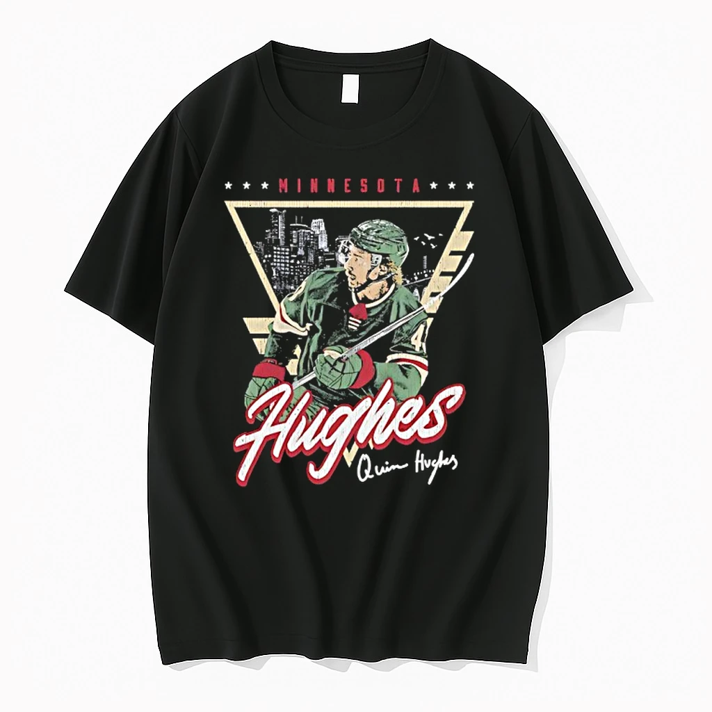 Quinn Hughes Minnesota Wild Triangle Autographed Retro Shirts