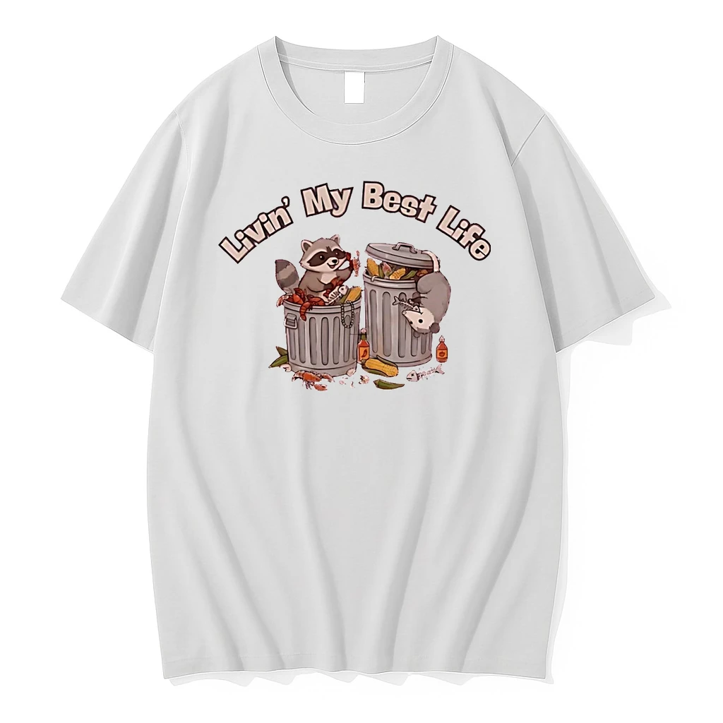 Raccoon Possum Trash Living My Best Life Shirts