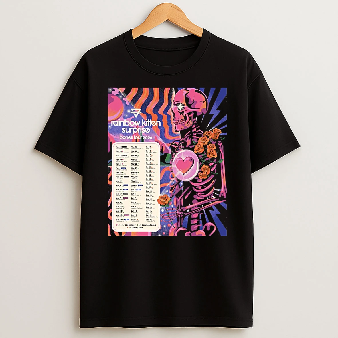 Rainbow Kitten Surprise 2026 Bones Tour Shirts