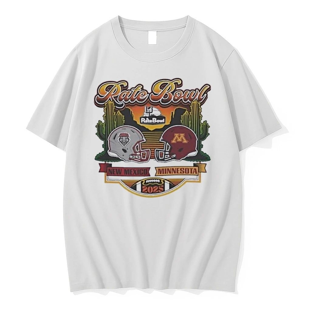Rate Bowl 2025 New Mexico Lobos Vs Minnesota Golden Gophers Retro Matchup Shirts