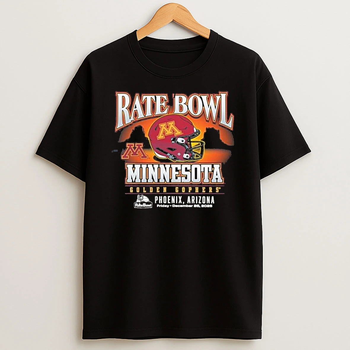 Rate Bowl 2025 University Of Minnesota Golden Gophers Helmet Shirts