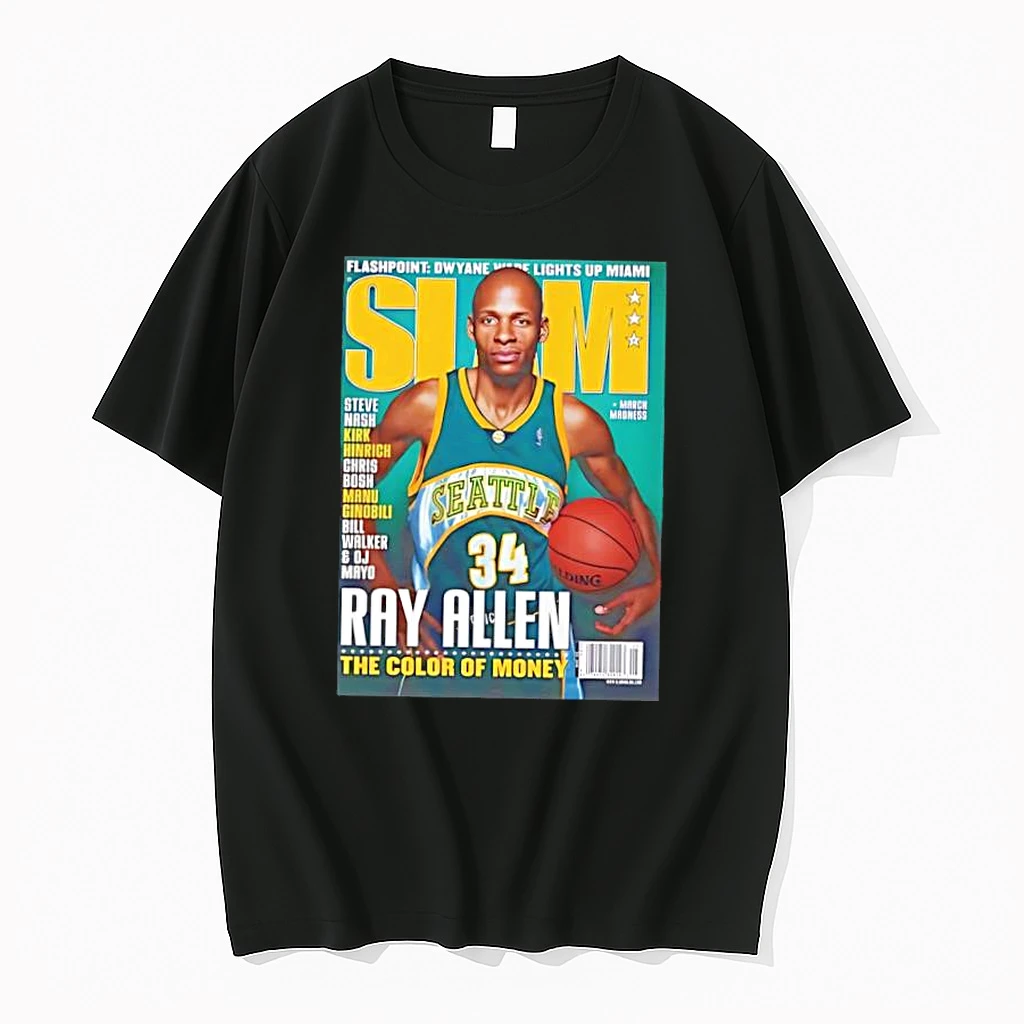 Ray Allen Money Supersonics Slam Cover Nba Basketball Shirts
