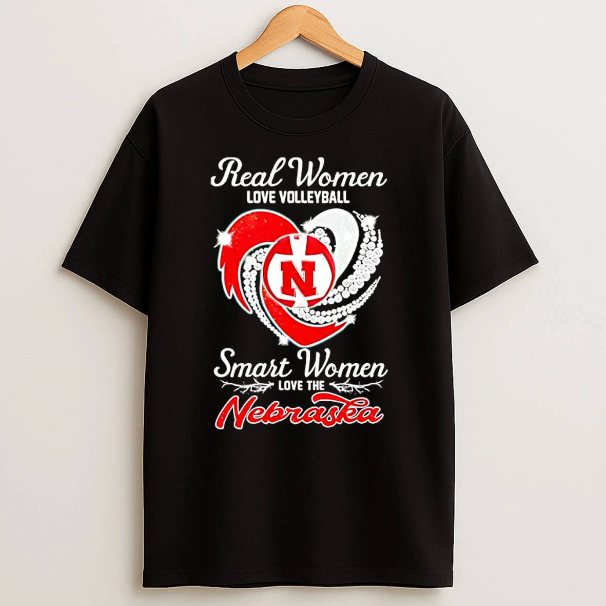 Real Women Love Volleyball Smart Women Love The Nebraska Graphic Shirts