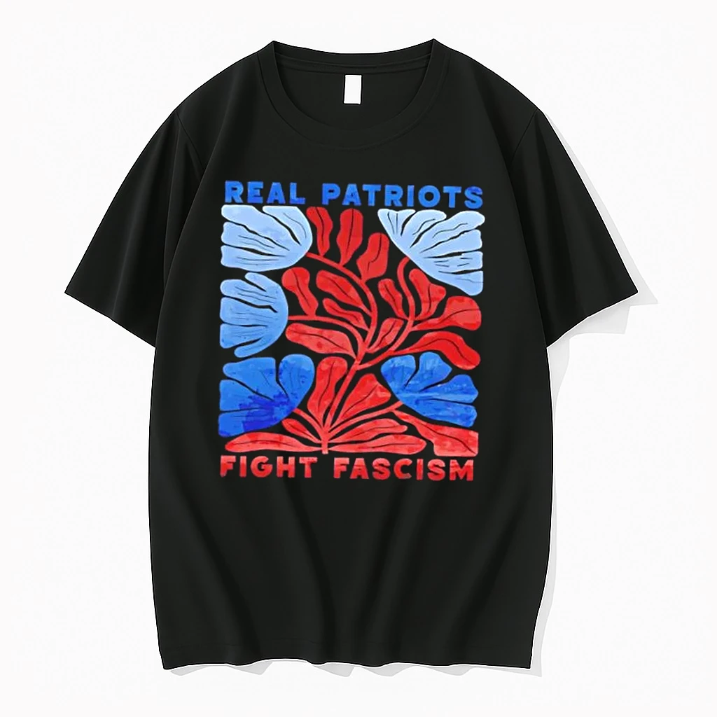 Real Patriots Fight Fascism Floral Shirts