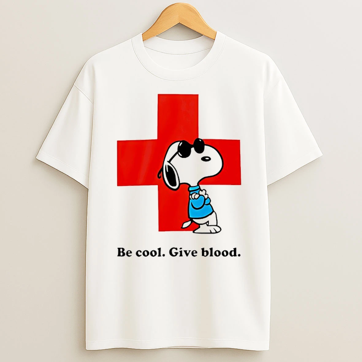 Red Cross Peanuts Be Cool Give Blood Shirts