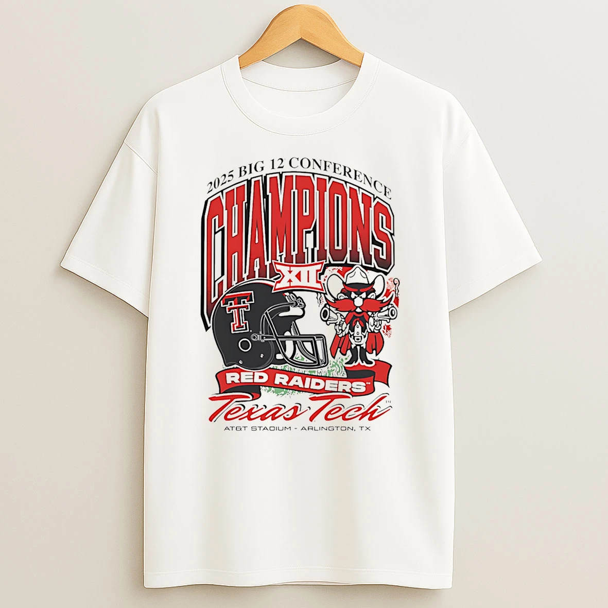 Red Raiders 2025 Big 12 Football Champions Mascot Shirts