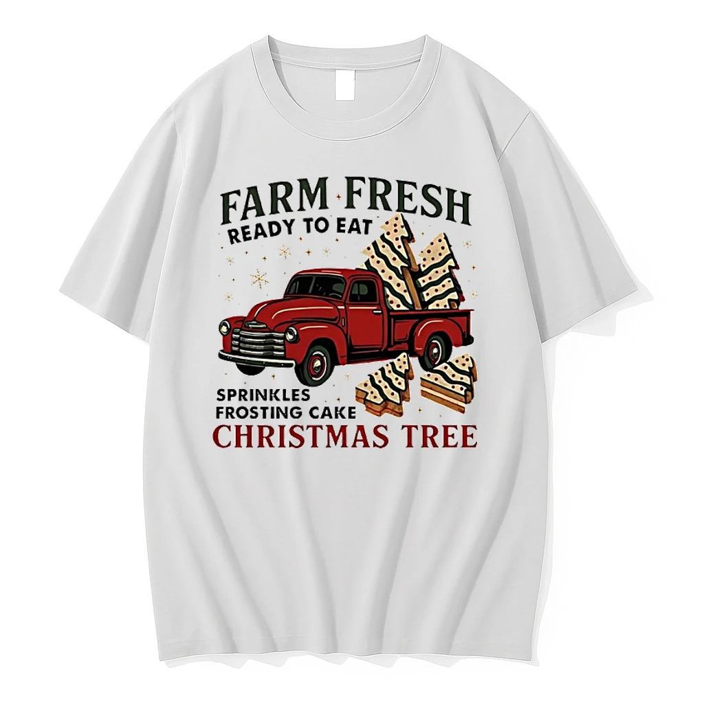 Red Truck Farm Fresh Ready To Eat Sprinkles Frosting Cake Christmas Tree Shirts