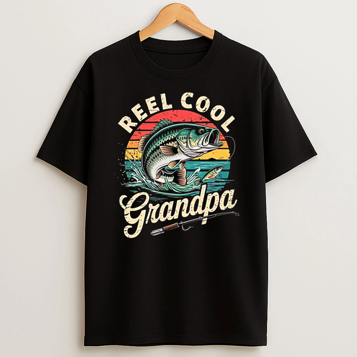 Reel Cool Grandpa Vintage Fishing Matching Fathers Day Shirts
