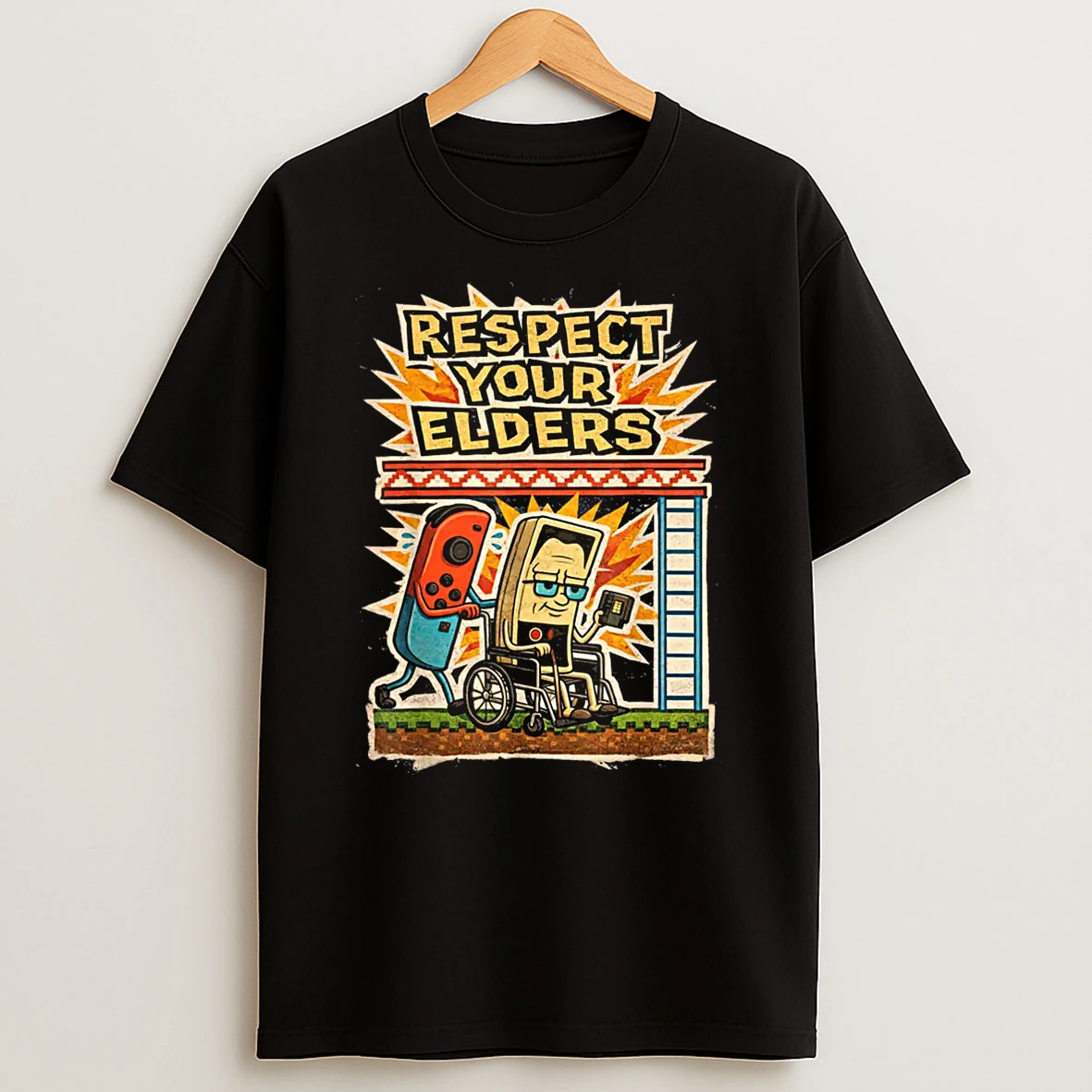 Respect Your Elders Gamer Controller 80s Retro Shirts
