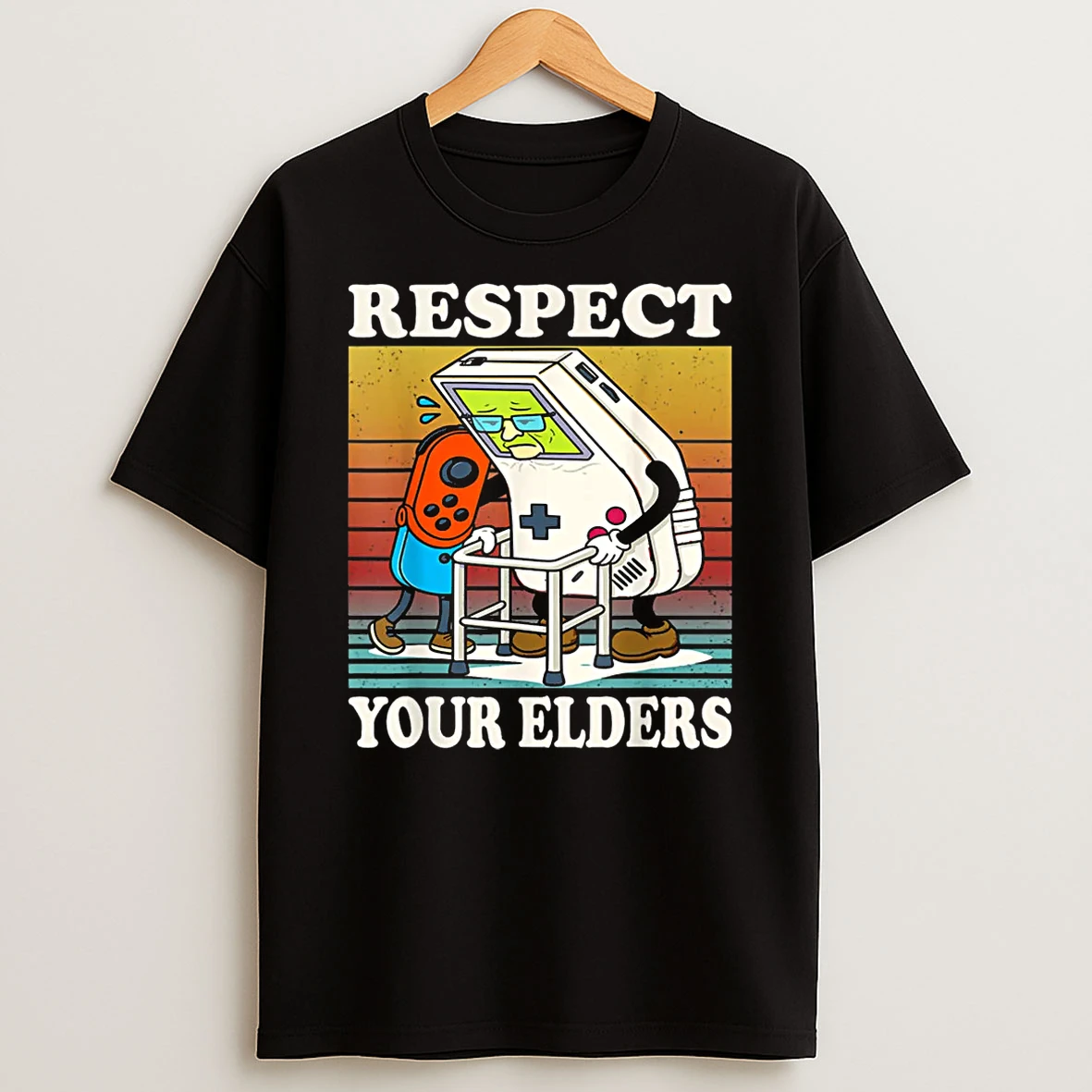 Respect Your Elders Gaming Control 80s Retro Funny Gamer Shirts