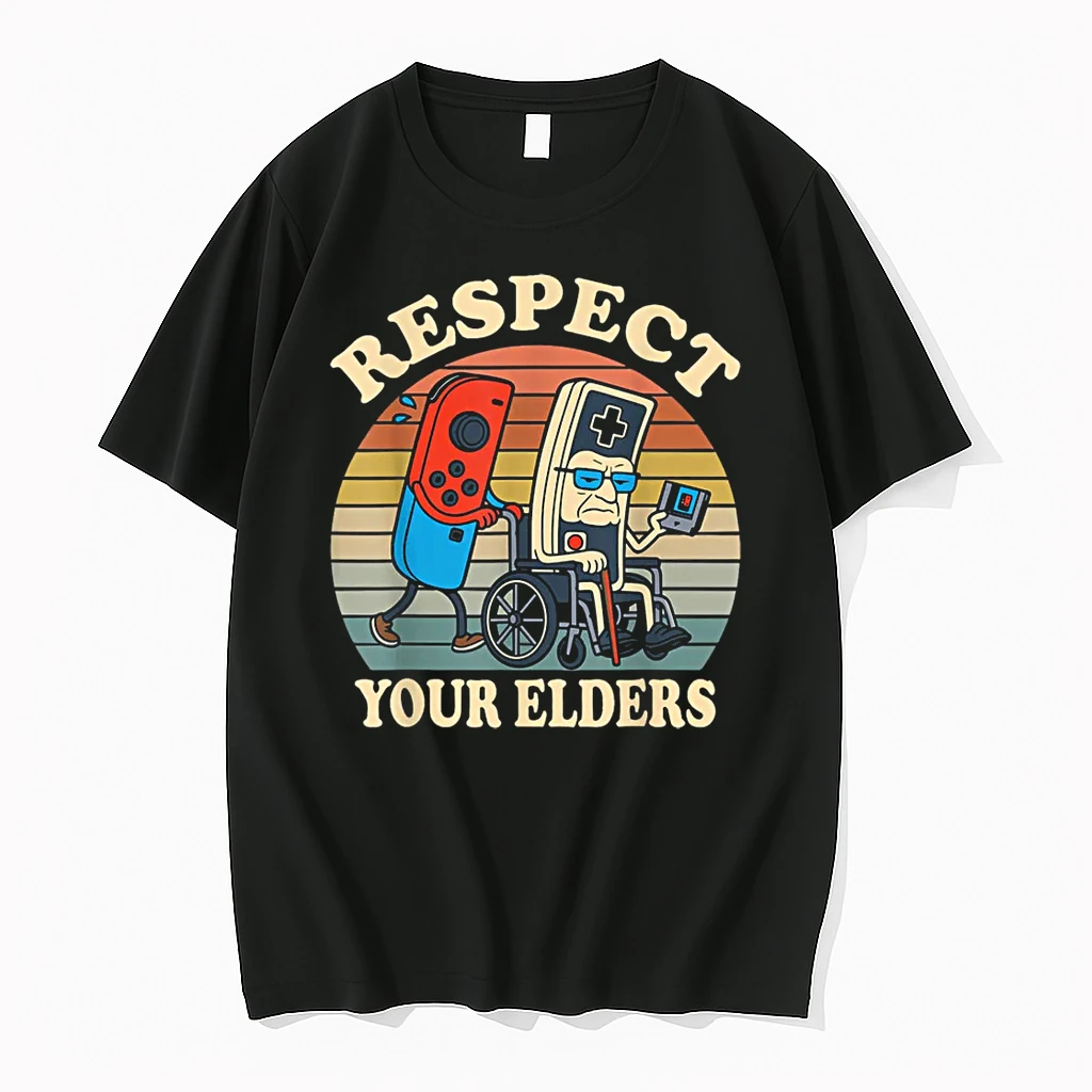 Respect Your Elders Retro Gaming Funny Controller 80s Shirts