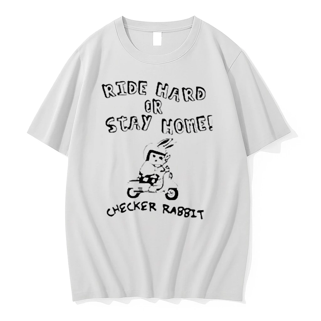 Ride Hard Or Stay Home Checker Rabbit Shirts