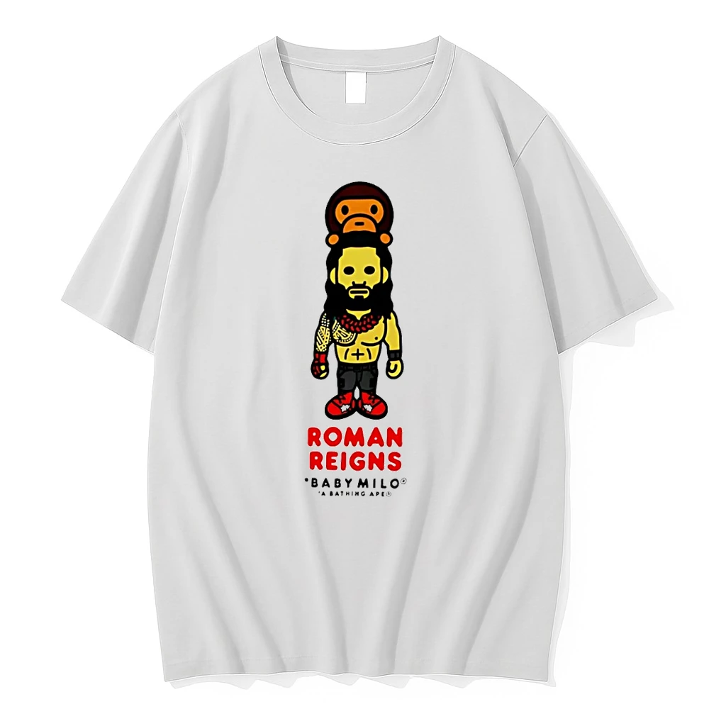Roman Reigns Baby Milo Relaxed Bape X Wwe Shirts