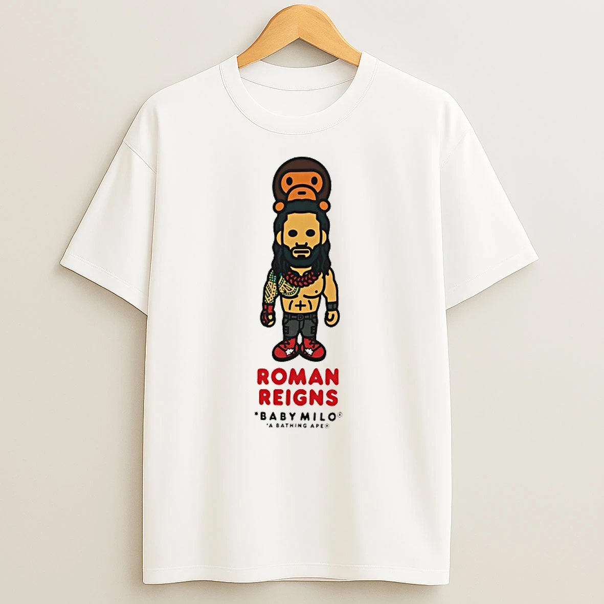 Roman Reigns Wwe X Baby Milo A Bathing Ape Shirts